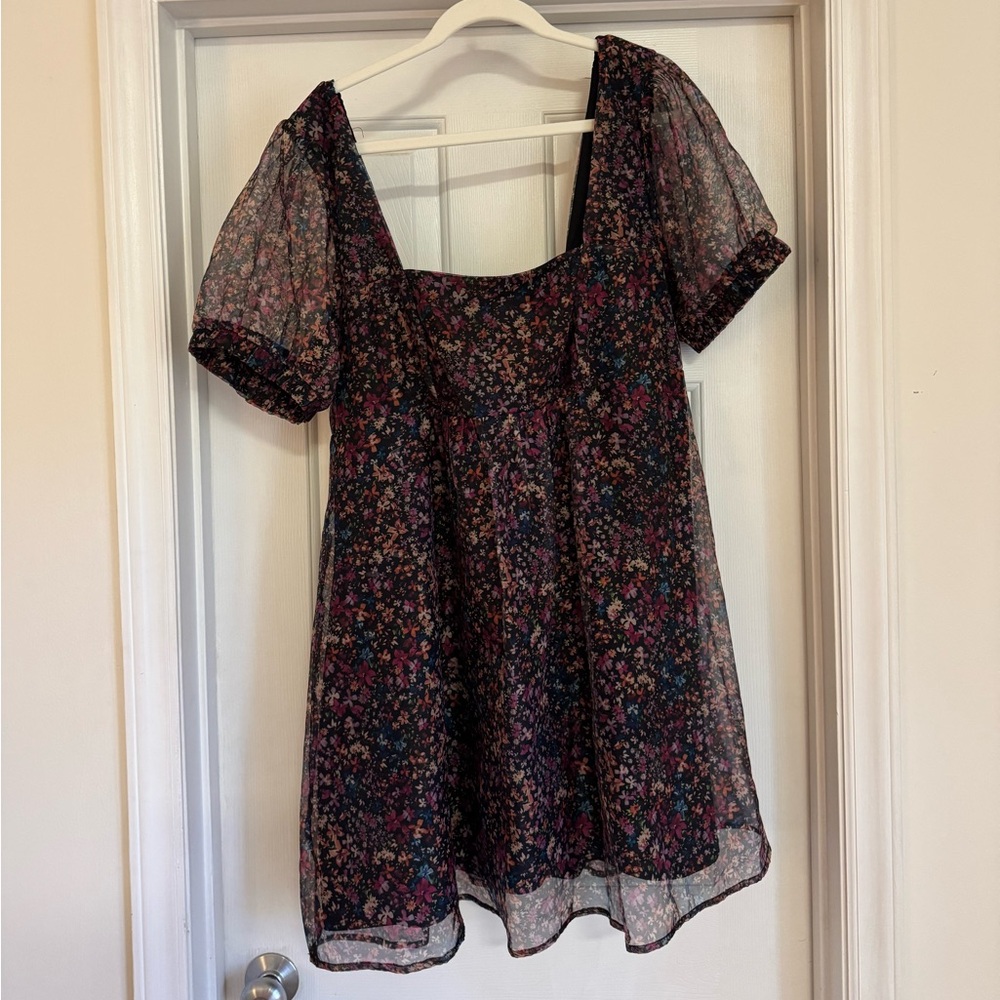 Target Dark Floral Dress. Comfortable, flattering baby doll style